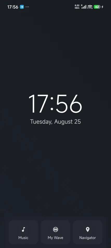 MI Dashboard — Долгое нажатие на часы открывает настройки